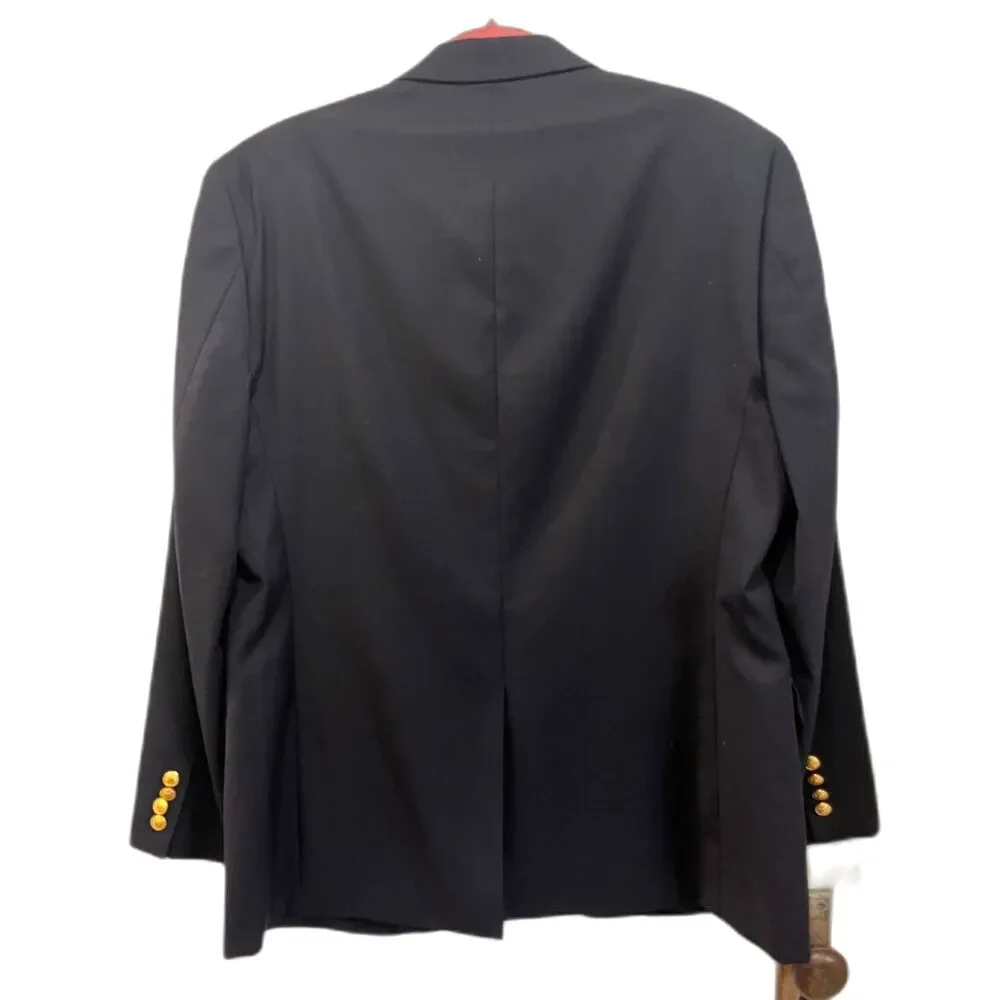 Lauren Ralph Lauren Blue 100% Wool Suit Blazer Sports Coat Jacket  Mens Size 44R